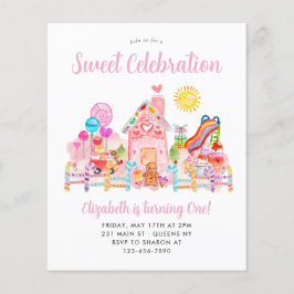 Billigt Sweet Firande Candyland Barns födelsedag Flygblad
