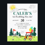 Billigt Swing by Fore a Par-tee Kids Golf Birthday Flygblad<br><div class="desc">Cute Watercolor Swing by Fore Golf Boy Golfing Par-T Barn Birthday Investigation</div>