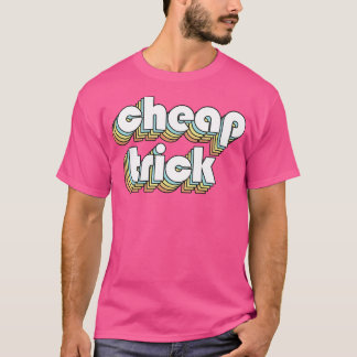 Billigt Trick Retro Regnbock Typography Faded Stil T Shirt