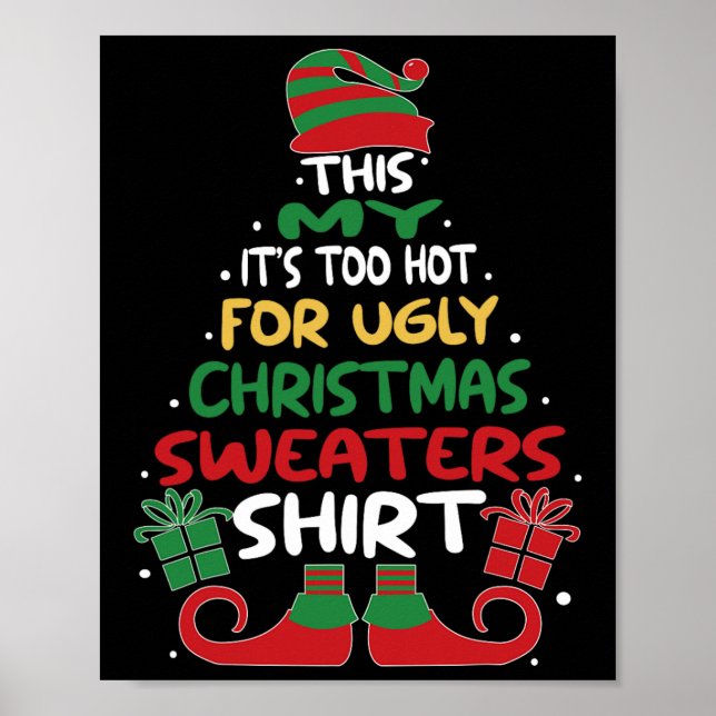 Billigt Ugly jul Sweaters Funny Julafton Manar Kvi Poster (Framsidan)