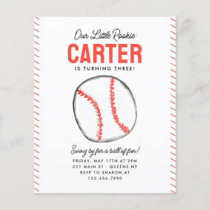 Billigt Vår lilla nybörjare Boll Baseball Birthday Flygblad