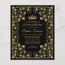 Billigt Vintage Black Blommigt Guld Tiara Quincean