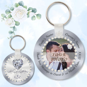 Billigt Wedding Favors for Guests, Diamond, Pearls Nyckelring