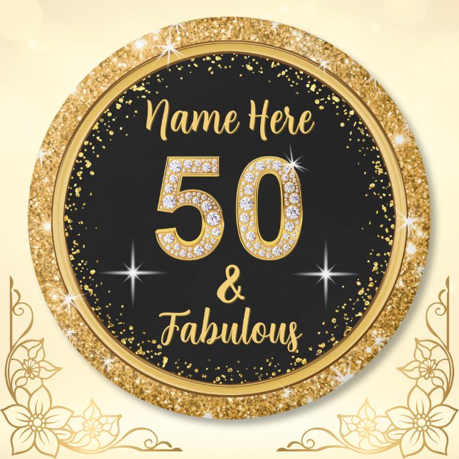 Billigtens Anpassningsbar Fabulous- och 50 Födelse Magnet (Elegant 50th birthday favors. Personalised, 50th birthday favours. 50th birthday favors for a woman.)
