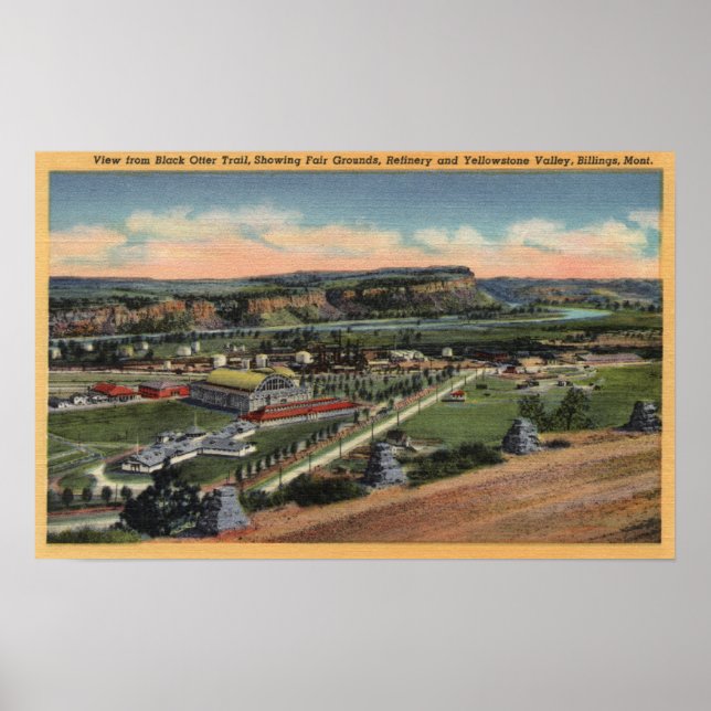 Billings, Montana - Black Otter Trail Poster (Framsidan)