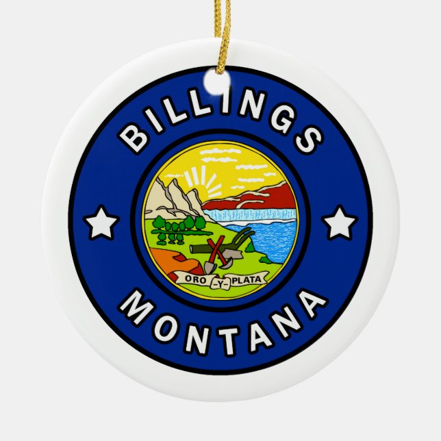 Billings Montana Julgransprydnad Keramik (Framsidan)