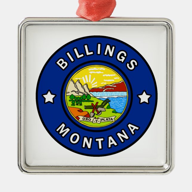 Billings Montana Julgransprydnad Metall (Framsidan)
