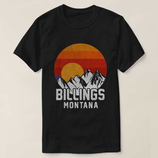 Billings Montana Mountain Sunset T Shirt (Design framsida)