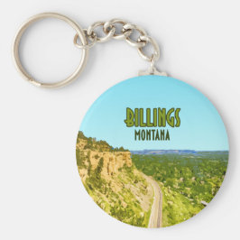 Billings Montana Rim Sten Vintage Nyckelring