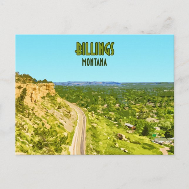 Billings Montana Rim Sten Vintage Vykort (Framsida)