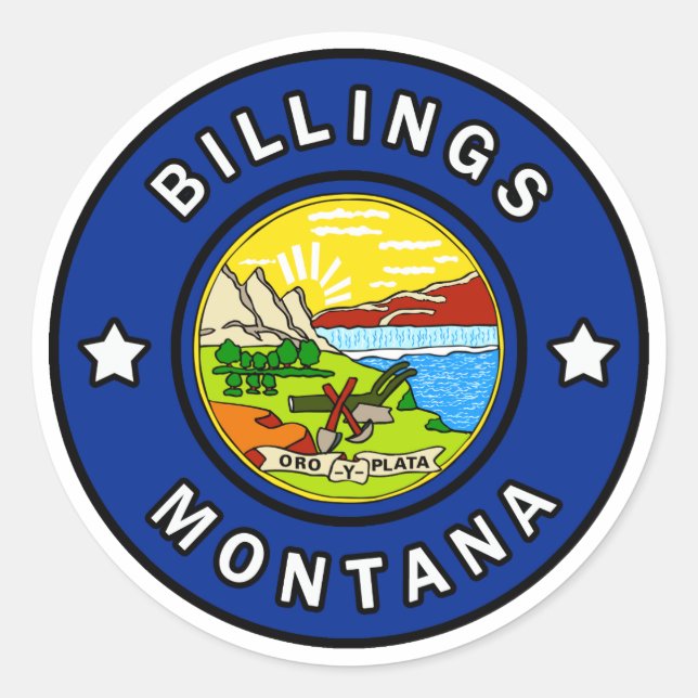 Billings Montana Runt Klistermärke (Framsida)