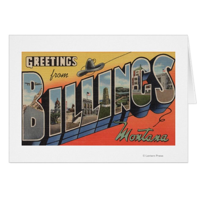 Billings, Montana - Stora Brev Scenes 2 Hälsningskort (Framsidan Horizontal)