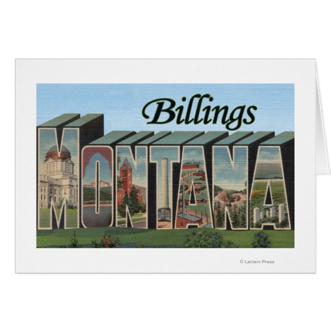 Billings, Montana - Stora Brev Scenes Hälsningskort (Framsidan Horizontal)