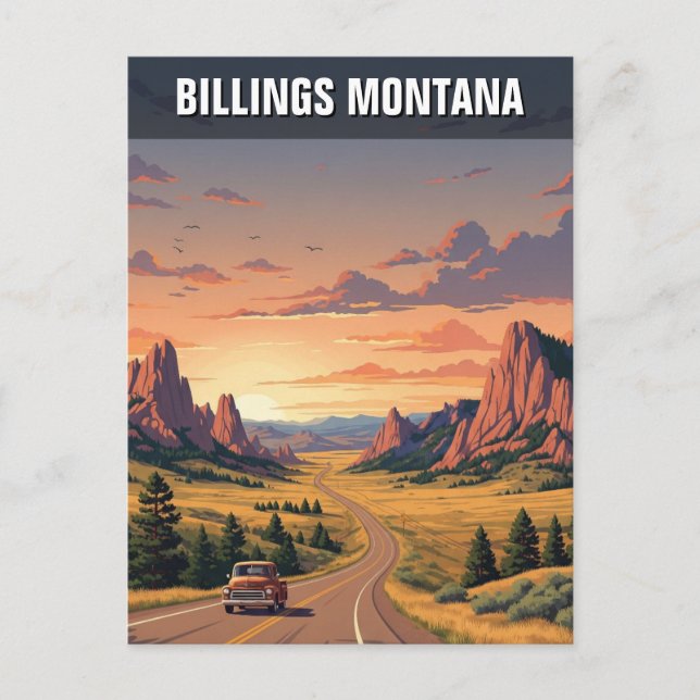 Billings Montana Travel Vykort (Framsida)