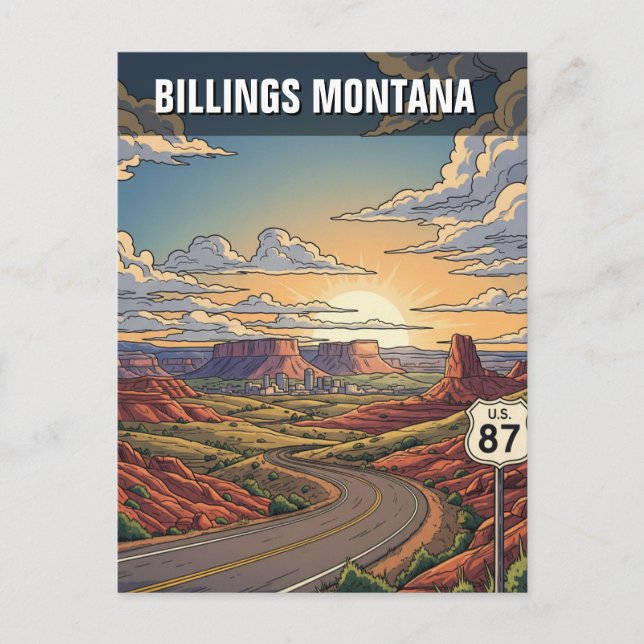 Billings Montana Travel Vykort (Framsida)