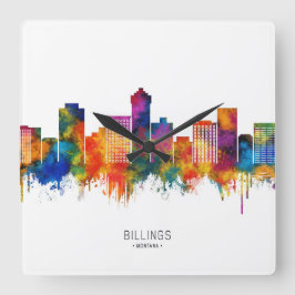 Billings Skyline Fyrkantig Klocka