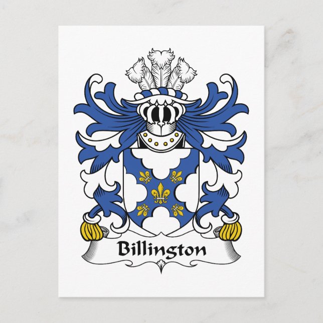 Billington Family Crest Vykort (Framsida)