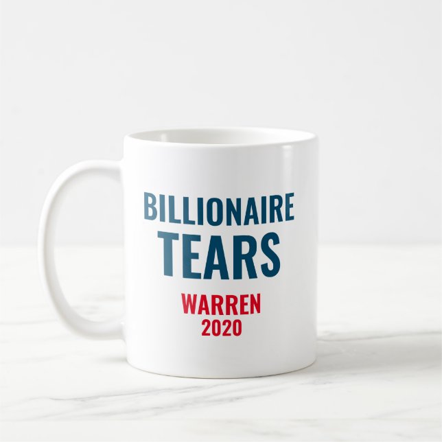 Billionaire Tårar Elizabeth Warren 2020 Kaffemugg (Vänster)