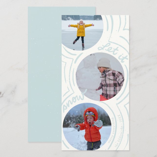 Billowy Snow- Tall Holiday Photo Card (Fram/baksida)