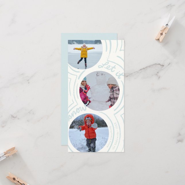 Billowy Snow- Tall Holiday Photo Card (Fram/Back In Situ)