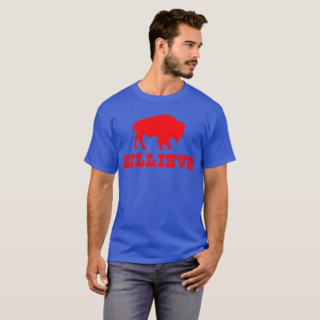 Bills Mafia Billieve - för Buffalo Football Fläkt T Shirt (Hel framsida)