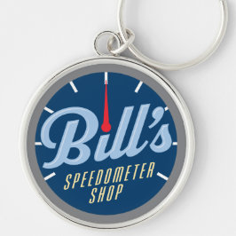 Bill's Speedometer Shop Keychain Rund Silverfärgad Nyckelring