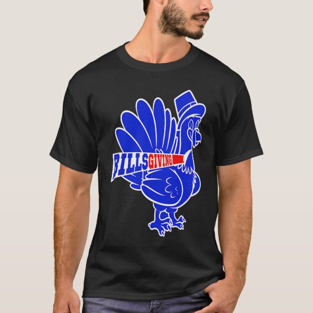 BillsGiving Happy Thanksgiving Football T Shirt (Framsida)