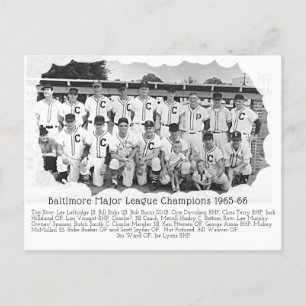 BILLY BIRKS 1965-66 BASEBALL - Postcar Vykort