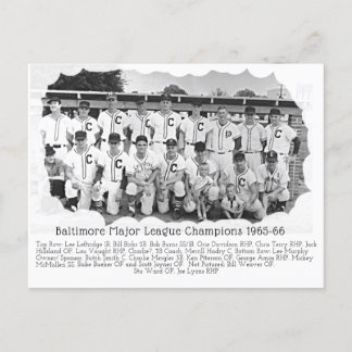 BILLY BIRKS 1965-66 BASEBALL - Postcar Vykort