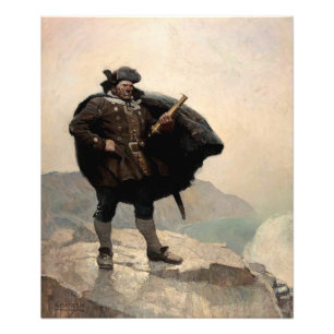 Billy Bones, Treasure Island by N. C. Wyeth Fototryck