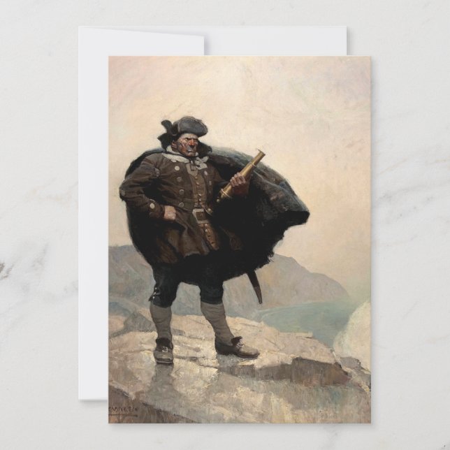 Billy Bones, Treasure Island by N. C. Wyeth Inbjudningar (Framsida)