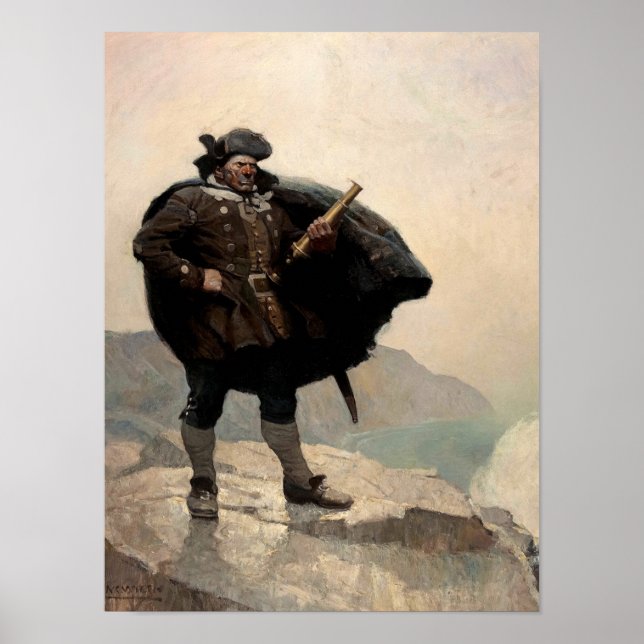 Billy Bones, Treasure Island by N. C. Wyeth Poster (Framsidan)