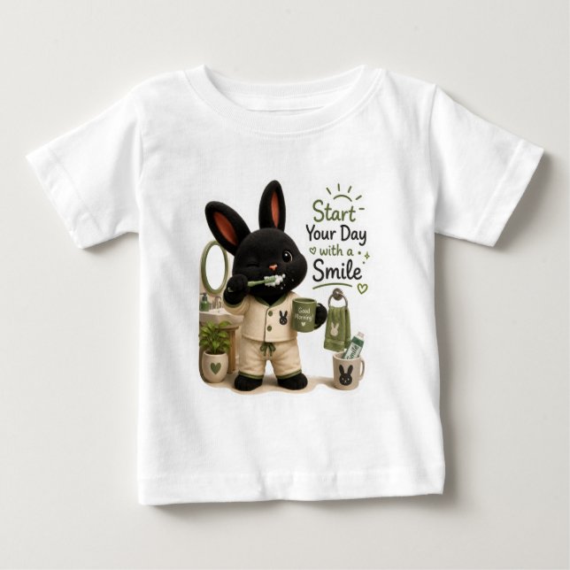Billy Borstar Tänder Söt Svart Rex Kanin T Shirt (Framsida)