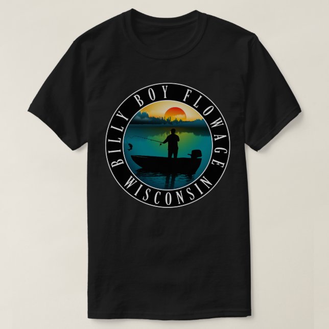 Billy Boy Flopay Wisconsin Fishing T Shirt (Design framsida)