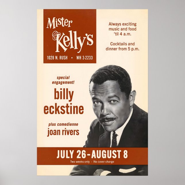 Billy Eckstine jazzaffisch - Mister Kelly's Poster (Framsidan)