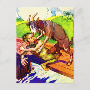billy Getgruff och troll Vykort
