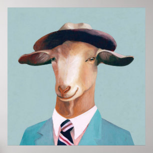 Billy Goat_Funny Goat Canvas Goat Home Decor Poster