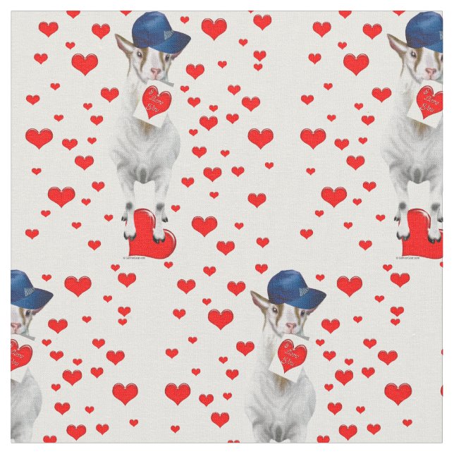 Billy Goat med Valentineser och Red Hearts Tyg (Närbild)