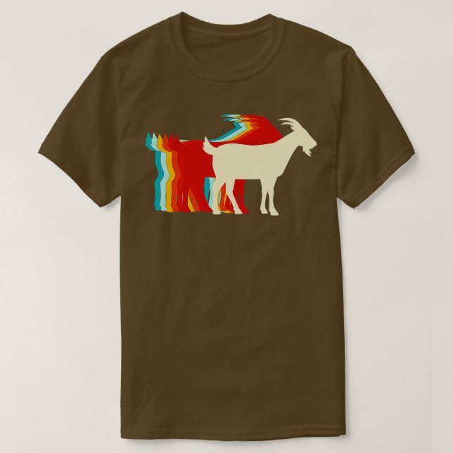 Billy Goat Retro Färg Palette T Shirt (Design framsida)