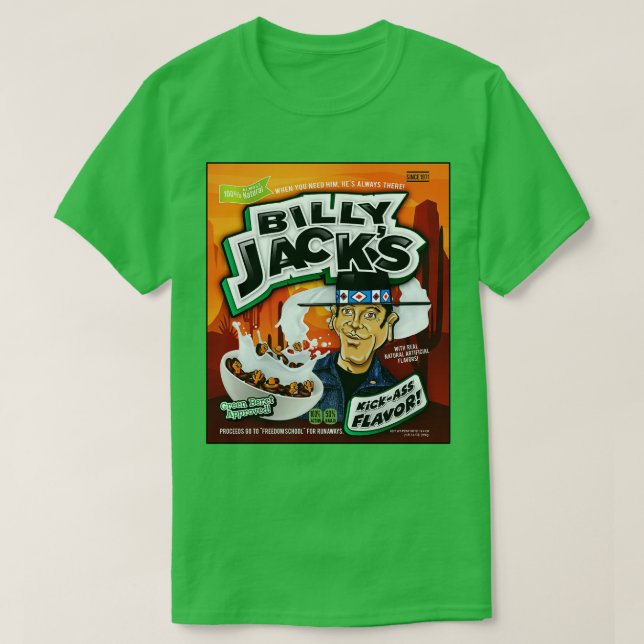 Billy Jacks Cereal Box T Shirt (Design framsida)