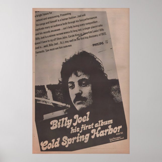 BILLY JOEL - 1972 Originalaffisch NME - Cold Poster (Framsidan)