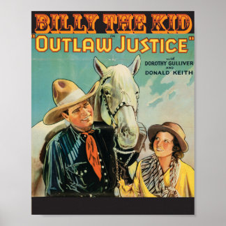 Billy Kid Outlaw 🌟 Justice Western Movie Poster