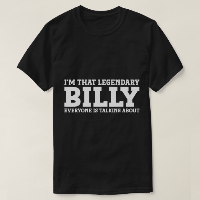 Billy Personal Namn First Namn Funny Billy T-Shirt (Design framsida)