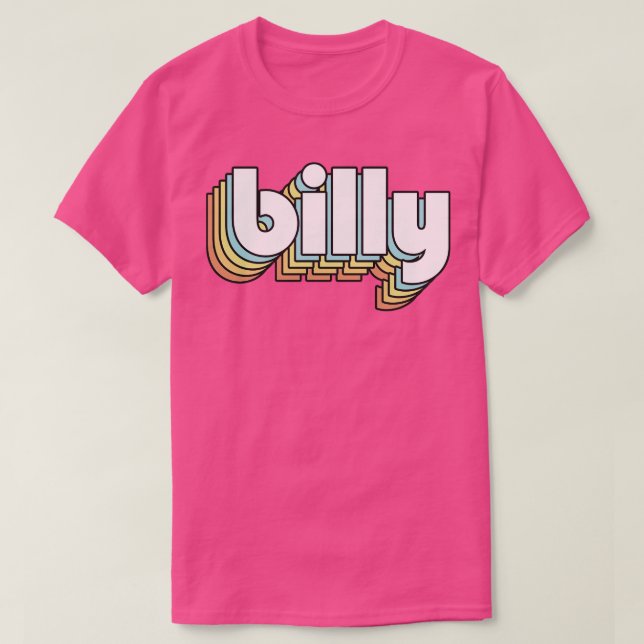 Billy Retro Regbow Typography Faded Stil T Shirt (Design framsida)