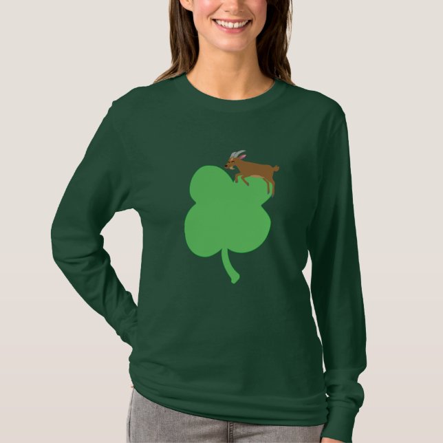 Billy Swags St. Patricks Day Goat Themed Long  T Shirt (Framsida)