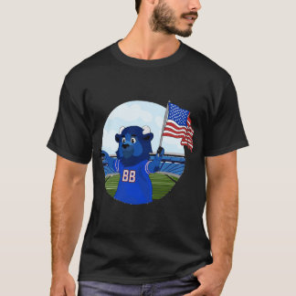 Billy the Buffalo Holding American Flag Sticker T Shirt