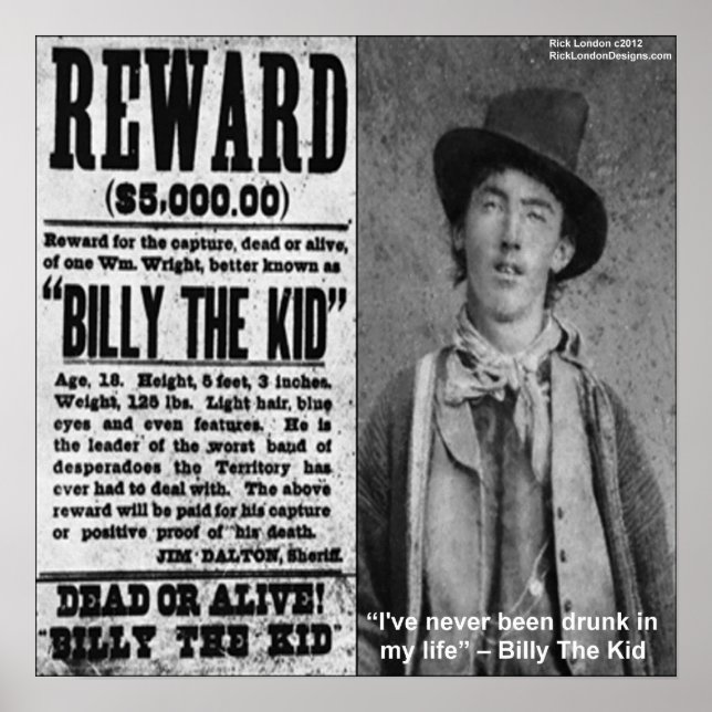 Billy The Kid belöningsaffisch Poster (Framsidan)