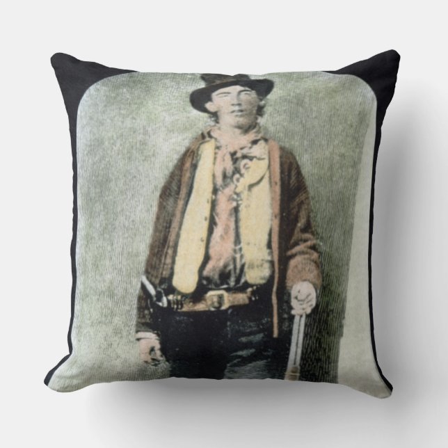 Billy the Kid (färgad engrave) Kudde (Framsida)