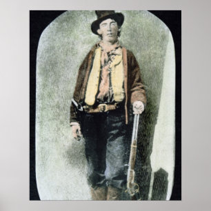 Billy the Kid (färgad engrave) Poster