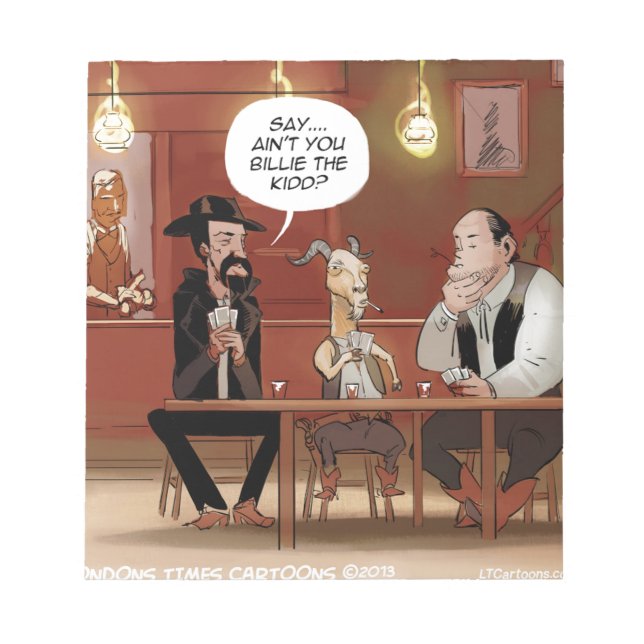 Billy The Kid? Funny Goat Tecknad Anteckningsblock (Framsida)